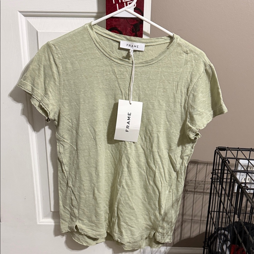 Frame Denim Women's Light Green T-Shirt nwt xs